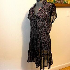 KIMCHI BLUE floral sheer frock L